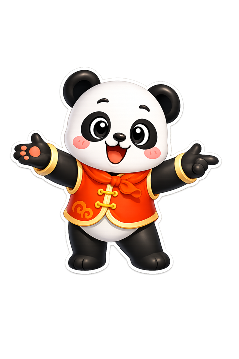 Bao, panda maskot Study Chinese, menyambut dengan tangan terbuka