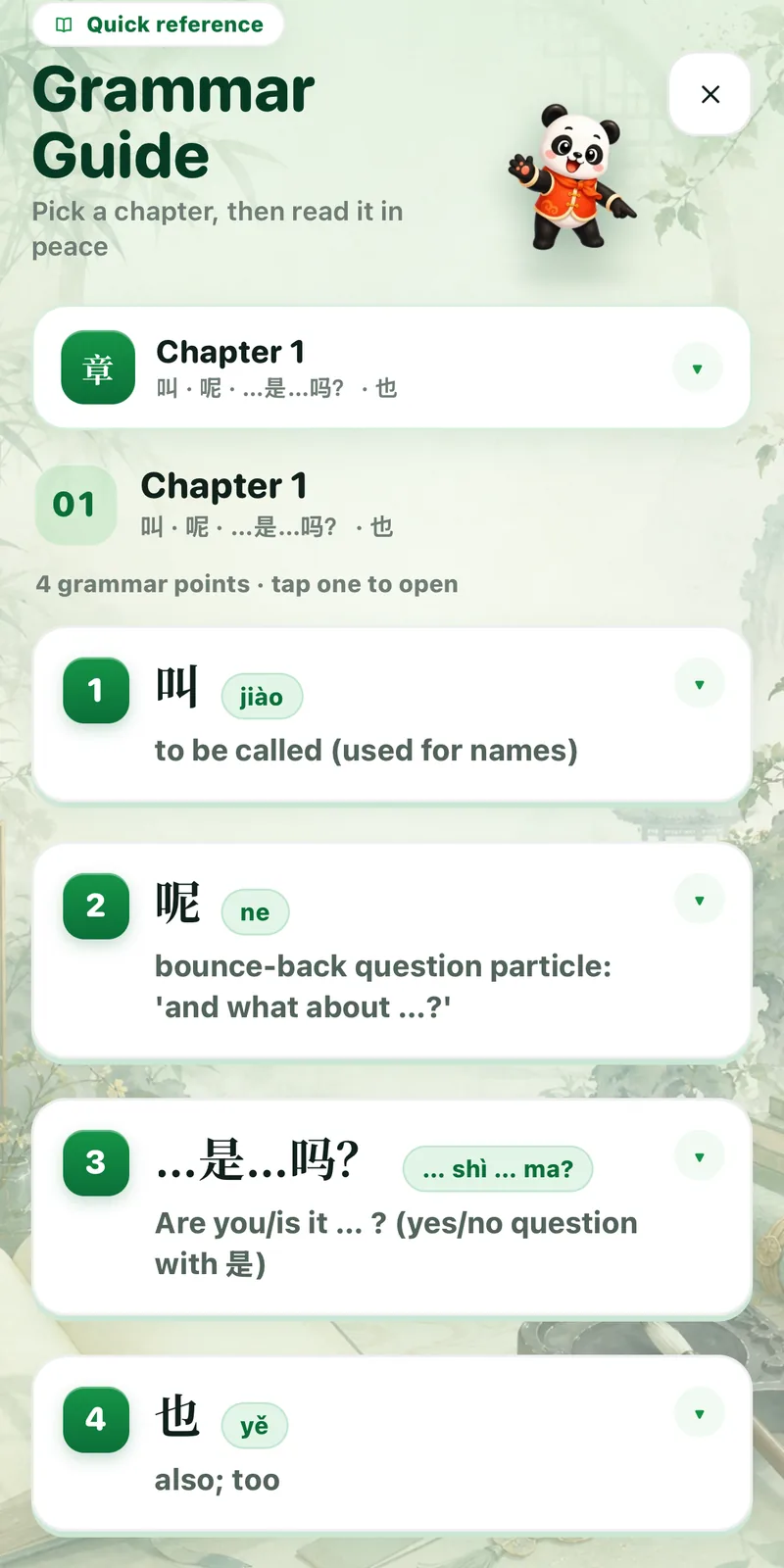 Grammar Guide: poin tata bahasa per bab